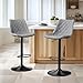 Produktbild STOOLINK 2er Set Barhocker Höhenverstellbar mit Mikrofaser-Leder, Barstuhl mit Lehne, Tresenhocker Drehbar, Bistrohocker Designer, Barstühle für Küche, Theke, Bar-Grau