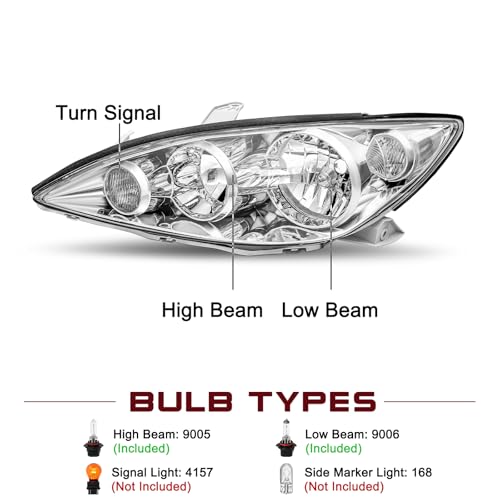 Image of JSBOYAT Headlight Assembly Fits for 2005 2006 Toyota Camry LE XLE SE