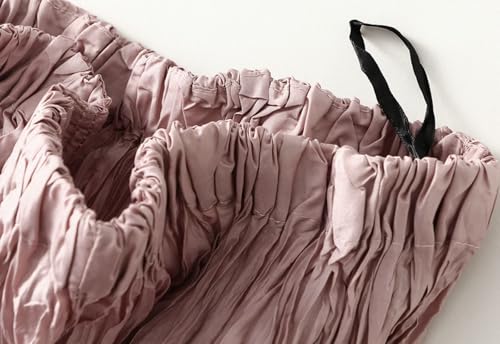 Womens A-Line Pleated Skirt Elastic High Waist Long Skirts Casual Flowy Big Swing Skirt for Wedding Prom Party 20254