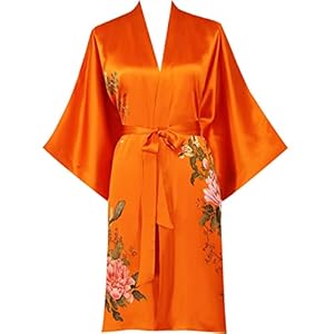 Kwedhonjh women’s 100% silk kimono, short bathrobe pajamas, kimono pajamas