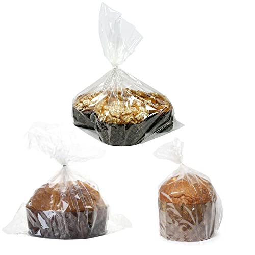 Ducomi 20 buste trasparenti da alimenti per confezionare colomba, panettone e pandoro fino da 1 kg - sacchetti per confezionare regalo natale (20 sacchetti + chiusura)