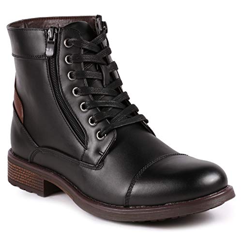 Metrocharm MC305 Men's Lace Up Cap Toe Oxford Boot (11, Black)
