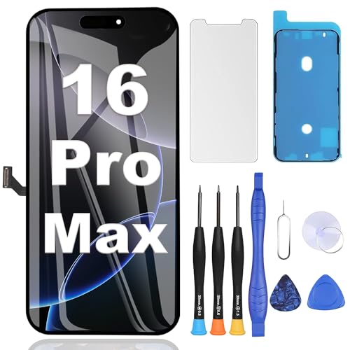 ZOETEC Screen Replacement for iPhone 16 Pro Max [Support Face ID] 6.9 inches Retina Display 3D Touch Screen Digitizer Frame Assembly with Repair Tools Kit