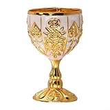 Solaughguy Vintage Weinbecher - 30ml Metall für Champagnerbecher im Retro Design, Gold oder Silber Finish, für Whisky, Sekt & Cocktails, Küche Barware (B)