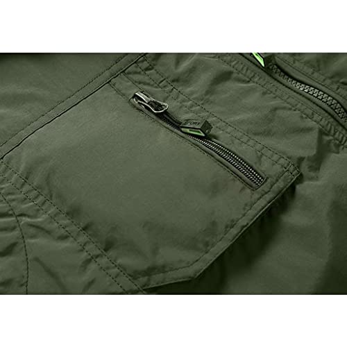 Gilet d'extérieur kaki 2XL pour hommes avec col montant RJJ