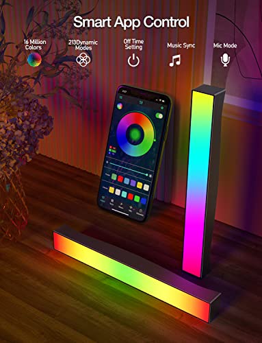 Maticod Smart Rgb Light Bar, Built-In Ic Chip 32-Bit Led Lights For Tv/Pc, Voice Activated Bluetooth App Control Usb Rechargeable Atmosphere Backlight For Gaming Dj Studio Room Decoration 2Pcs #TOP2