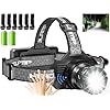FYONIO Rechargeable Headlamp, 3,000 Lumens Super Bright Head Lamp with Motion Sensor, 9 Modes Head Light for Forehead, Zoomable & Power/Display Waterproof/ 90° Adjustable for Camping, Hiking, Fishing