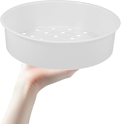 Miniatura 9 de Kichvoe 2 cestas de vapor de plástico para olla arrocera: bandeja redonda apilable para verduras, mariscos, huevos y postres, se adapta a cocinas de