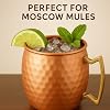 Modern Home Handmade 16oz Solid Copper Mule Mug Barrel Shaped Mug with Brass Handle & Hammered Texture Perfect for Moscow Mules or Party Favors (Single)