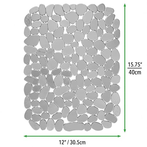 Tapis d'évier en plastique mDesign (lot de 3) gris clair pour double évier de cuisine - 7