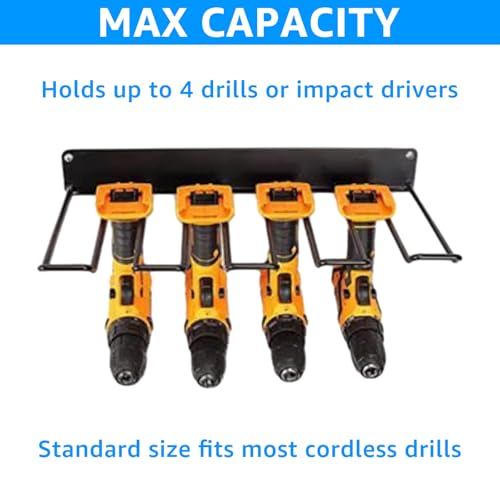 ZOFUN Werkzeugspeicher Aufbewahrung, Werkzeughalter Wand Power Tool Organizer, Werkzeugspeicher Wandhalterung Werkzeugregal 4 Steckplätze Elektrowerkzeug Organizer für Garage, Werkstatt