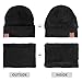 OZERO Winter Beanie Hat Scarf Set: Thick Fleece Lined Winter Cap Neck Warmer for Men Women Black
