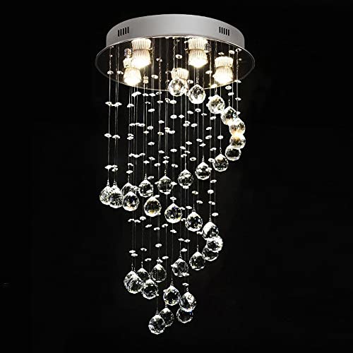 Plafonnier LED moderne en métal et cristal de style simple