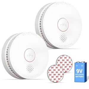 SITERWELL Smoke Detector, 10 Year Product Life Fire Alarm with Magnetic Fastening Kit, Smoke Alarm with Photoelectric Sensor and Low Battery Warning Function for House, ETL-9th Listed, GS509A, 2 Pack