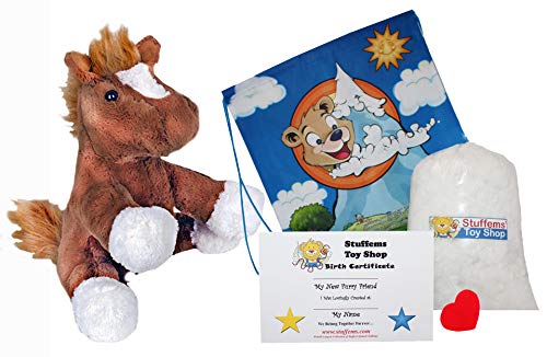 Make Your Own Stuffed Animal 16" "Chestnut The Horse - No Sew - Kit With Cute Backpack! #TOP20
