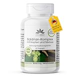 Baldrian Komplex mit Hopfen und Melisse - 60 Kapseln - schluckfreundlich - vegan - hochdosiert | HERBADIREKT by Warnke Vitalstoffe - Deutsche Apothekenqualität