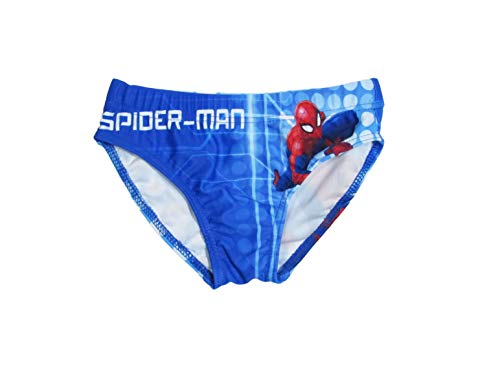 Marvel Costume da Bagno Bambino Spiderman Mare e Piscina, Slip in Microfibra con Stampa - 1747 (8 Anni, Celeste)