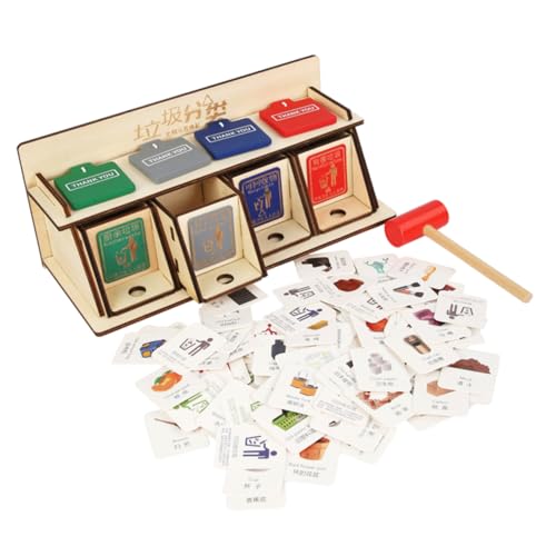 GARIOUANS Junge Mädchen DIY Holzspielzeug Müllsortierung Lernspielzeug Pädagogisch Kreatives Umweltschutz-Spiel Für Jungen Und Mädchen Fördert Feinmotorik Denk Analysefähigkeiten Langlebig u