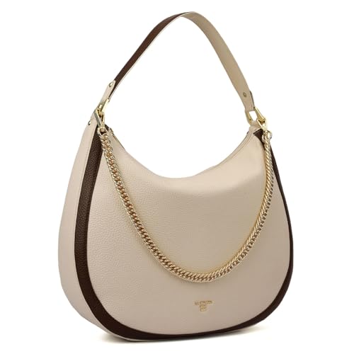 Image of Da Milano Leather Shoulder Bag for Women - Brown (Large) (LB-00317OL)