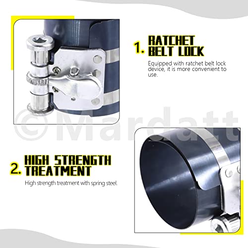 Mardatt 8 Pcs 3" 4" 6" Piston Ring Compressor Tool Set With Piston Ring Pliers And Stainless Steel Feeler Gauge, Car Engine Piston Ring Compressor Tool For Gm #TOP2