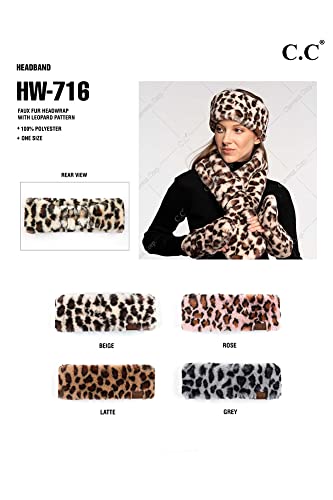 Scarvesme Women Soft Faux Fur Leopard Cheetah Animal Print Headband Headwrap #TOP7