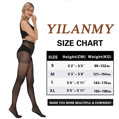 Yilanmy Women's Pantyhose 6 Pairs Sheer Nylon Tights 20-Denier Basic Hosiery Nude Xl #TOP5