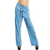  Toocool Damen Hose Palazzo leichter Schleife Schnürsenkel elegant Ampi VB-3069, 82769-71-114-1, Blau, 82769-71-114-1 One size
