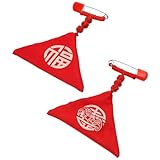 ORFOFE Colgantes Amuletos Chinos Suerte para Bebés Imperdible Bolsitas Triangulares de Bendición para Pack 2 Unidades Accesorios de Protección y Salud Infantil