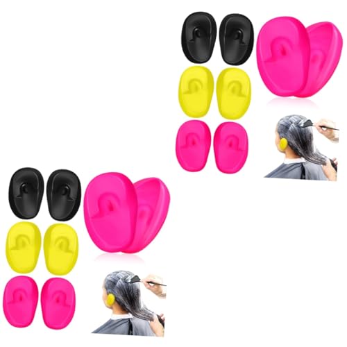 KALLORY 2sets Hair Dyeing Ear Covers Plastic Ear Protectors for Blow Dryer Heat Protection Shields Salon Accessories Comfortable Reusable 6pcs*2