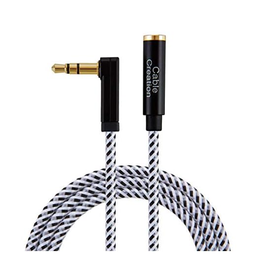 3.5mm Audio Extension Cable, CableCreation Angle 3.5mm Male to Female Aux Extension Cord Compatible with Sony/Beats Headphones, Echo Dog, Phones, Speakers, Home& Car Stereo, 3Feet