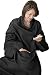Napa Super Soft Cozy Fleece Blanket with Sleeves and Front Pocket Lounger Adult Sofa Throw Robe for Men and Women, Black