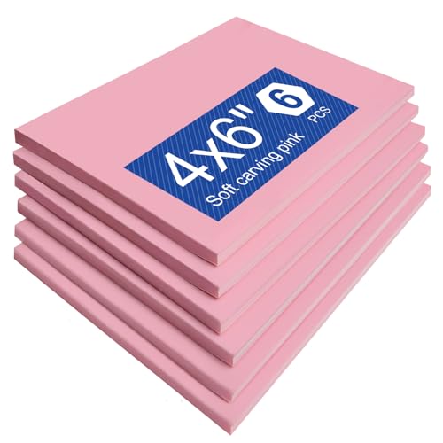 Falling in Art 4x6 Pink Rubber Blocks, 6 Pack
