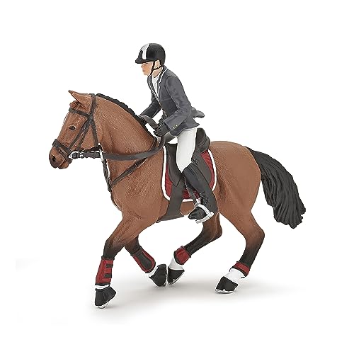 Papo - Hand-Painted - Figurine - Horses,Foals and Ponies - Competition Horse with Rider-51561 - Collectible - for Children - Suitable for Boys and Girls - from 3 Years Old by Papo - Used condition - US$15.41