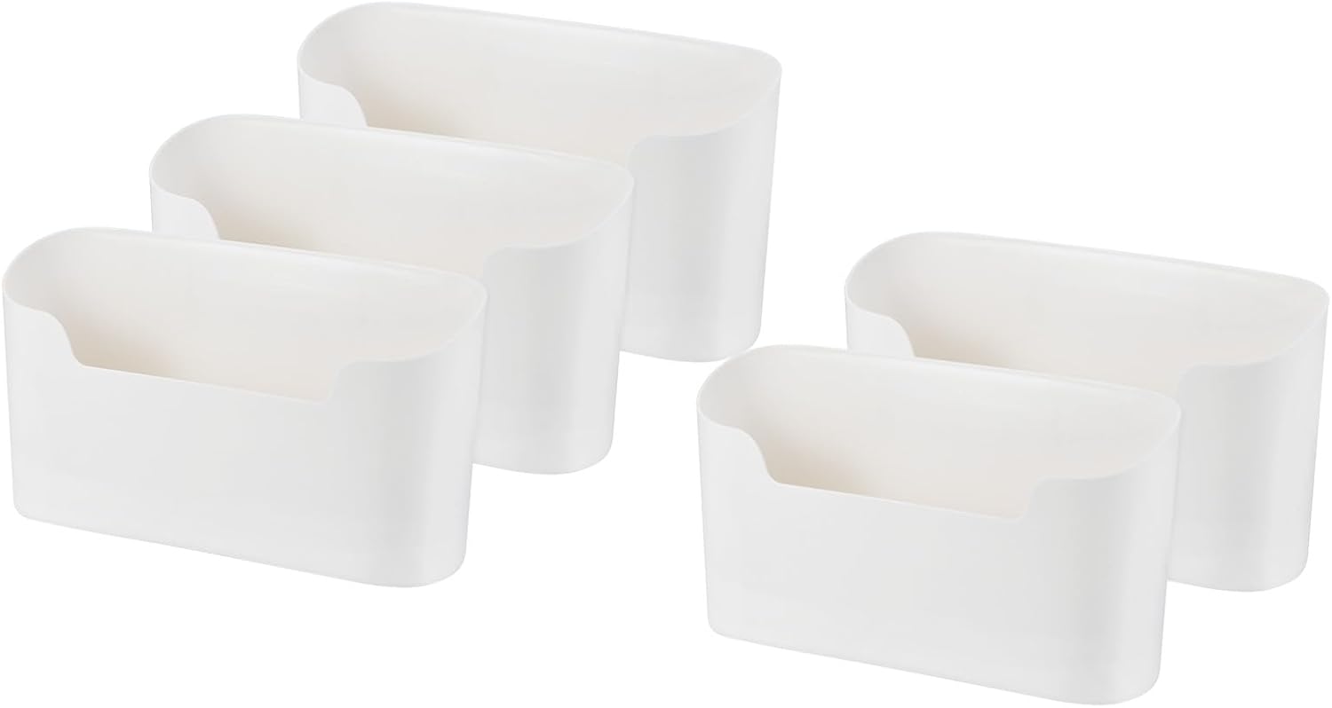 uxcell 3Pcs No Drilling File Holder, Wall File Organizer Magazine Holder Hanging Mail Organizer Adhesive Wall Pocket Office Supplies, White