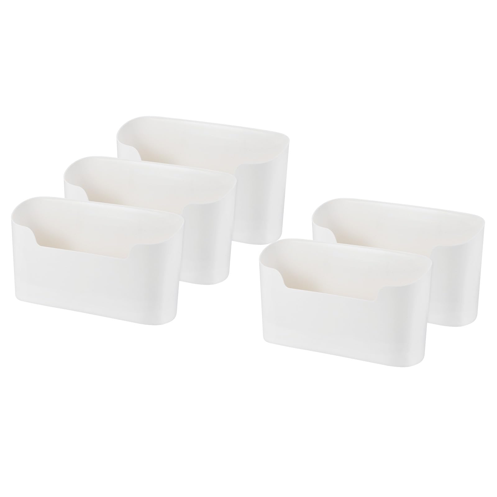 sourcing map 6Pcs No Drilling File Holder, Wall File Organizer Magazine Holder Hanging Mail Organizer Adhesive Wall Pocket Office Supplies, White