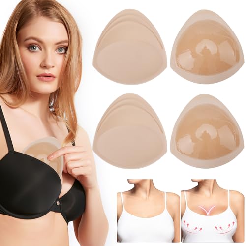 DAKLUNAR Relleno Sujetador Push up Almohadillas para Sujetador Bikini,Almohadillas Desmontables para realce de Senos de Mujer Ideales para Tops de Bikini y Sujetadores Deportivos 2 Pares(H 4cm)