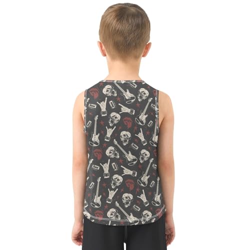 Baby Boys Sleeveless Tank Top Punk Skull Toddler Athletic Vest 3-10T3