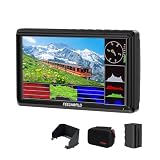 FEELWORLD S55E 5.5Inch Camera DSLR Field Monitor Custom 3D LUT Camera Monitor 4K HDMI Input & Output Waveform Monitoring Lightweight with F750 4400mAh Battery and Bag