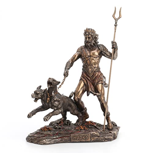 Veronese Design Sculpture du dieu grecque des Underworld Hades avec Hell Hound Cerbère en résine coulée à froid Finition bronze antique 22,9 cm Cover