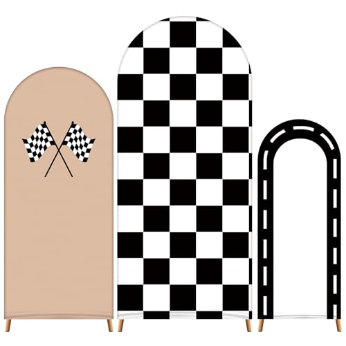 Set 3 Fundas Arco para Fiesta Tema Carreras 4ft,5ft,6ft miniatura 1