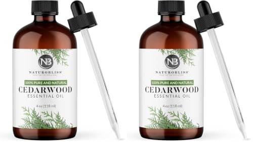Image of NaturoBliss Cedarwood Essential Oil - Huge 4 Fl Oz - 100% Pure and Natural - Premium Grade Essential Oil for Diffuser and Aromatherapy, Skin, Massage, Candle and Soap Making Fragrance (Pack of 2)