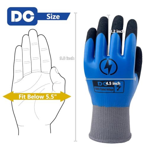 Image of DongChu 2 Pairs Insulated Electrician Gloves 1000V Voltage Resistant Flame Retardant Work Gloves, Electrical Rubber Non-slip Texture Design for Electricians Prevent Shock