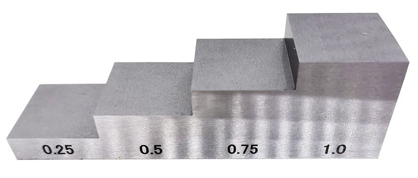 Bloque de calibración ultrasónico de 4 pasos: 0,25" 0,5" 0,75" 1" en acero 1018 para medidores de espesor ultrasónicos en pruebas NDT miniatura 3