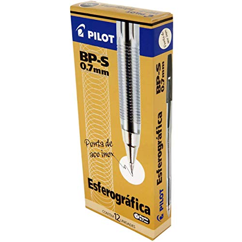 Caneta Esferográfica x 12 Unidades, Pilot, 1410001PR, Preto, 0.7 mm