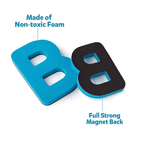 Magnetic Letters Kit, A-Z Foam Magnetic Letters, Alphabet Letters With Large Double-Side Magnet Board And Learning Cards, Educational Refrigerator Magnets For Preschool Learning Spelling (Blue/Red) #TOP2