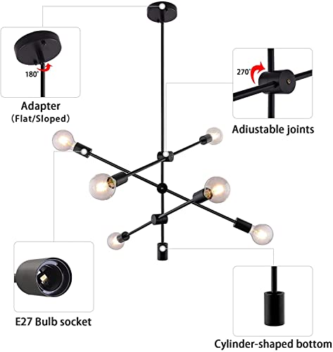 Chandelier de hierro forjado LED minimalista para lámpara de estudio 3