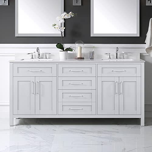 Ove Decors Tahoe Iii 72 In. Double Sink Bathroom Vanity In Dove Grey #TOP4