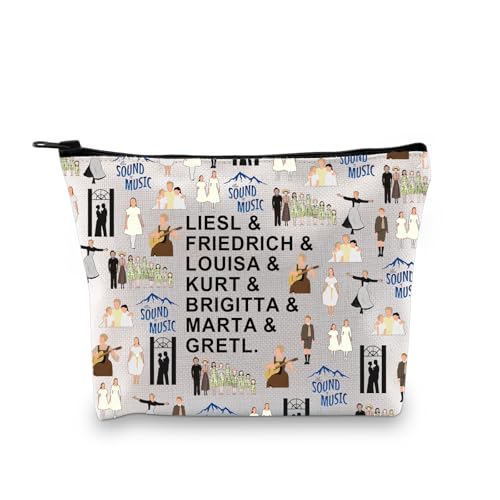 BDPWSS Musical Theatre Makeup Bag Drama Lover Canvas Cosmetic Bag Theatre Fans Gift for Women (Music sound people bag)