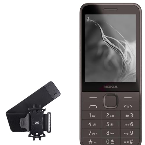BoxWave Holster Compatible with Nokia 235 4G (2024) - ActiveStretch Sport Armband, Adjustable Armband for Workout and Running - Jet Black