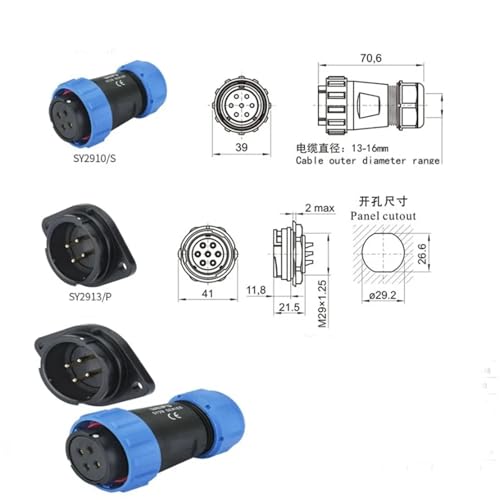 Conector Power SY29 Waterproof IP67 35pin Set miniatura 2